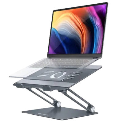 Lamicall Adjustable Laptop Stand | Portable Aluminum Foldable Riser | Ergonomic Notebook Holder for 10–17.3″ Laptops – Silver