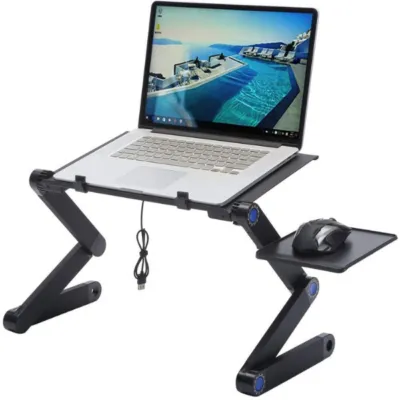 Portable Adjustable Aluminium Laptop Stand with Mouse Pad