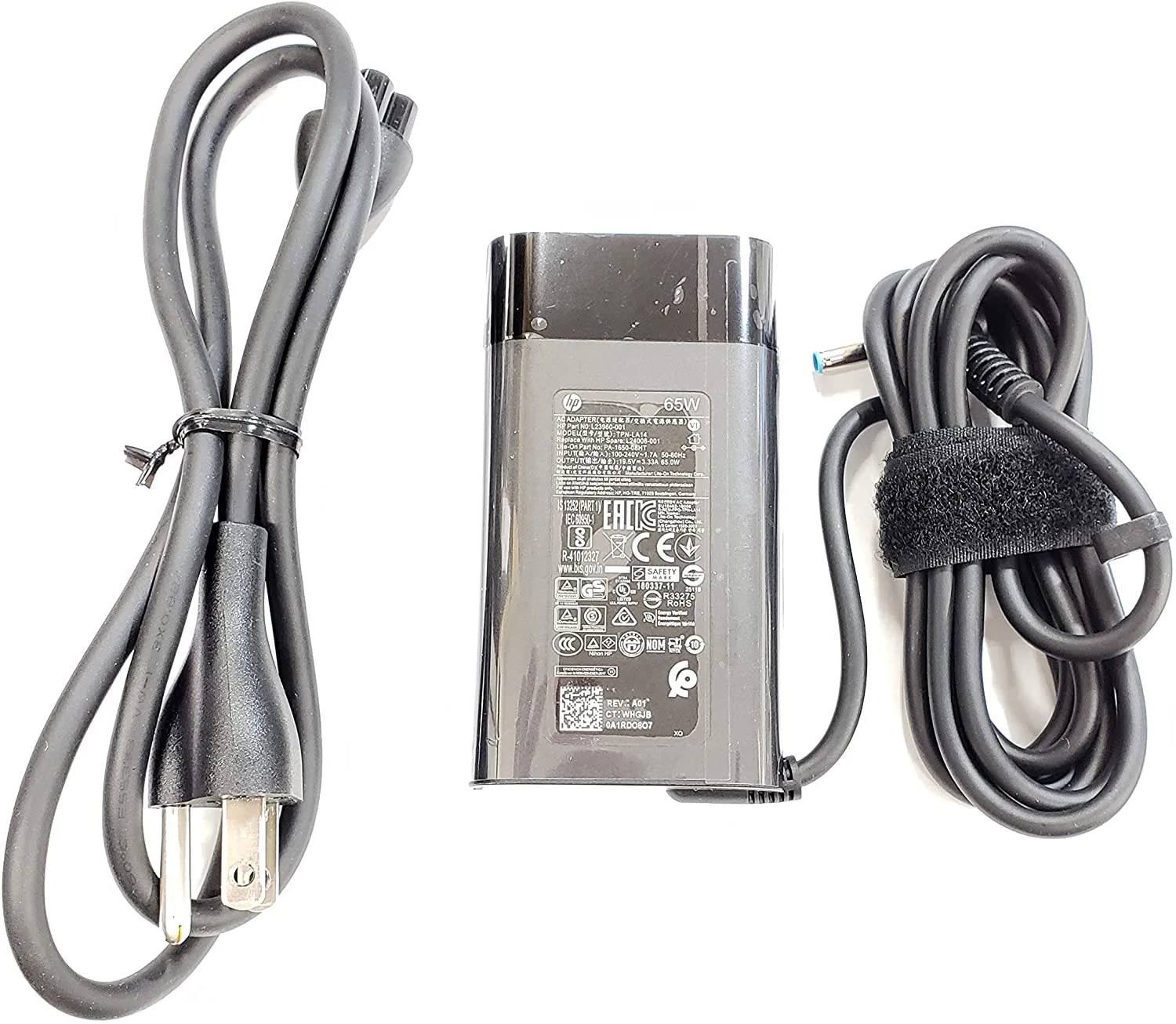 Original HP TPN-LA14 65W Slim AC Adapter – Blue Tip for Envy 13 Series Laptops
