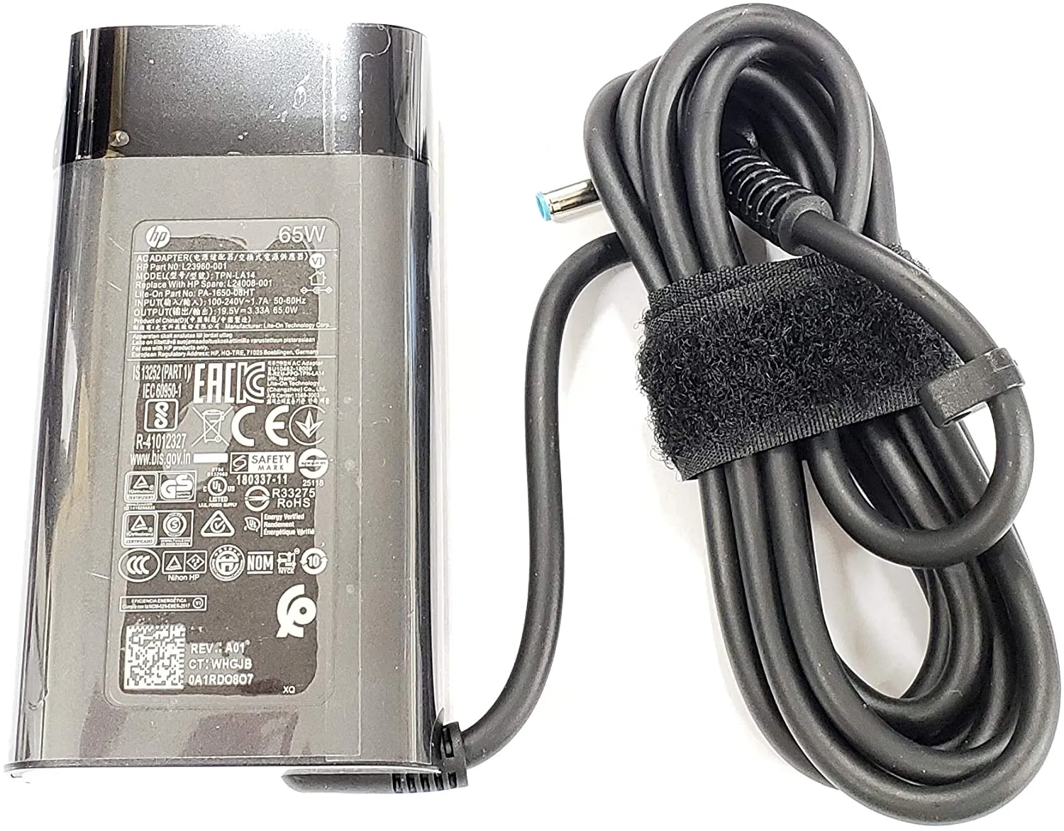 Original HP TPN-LA14 65W Slim AC Adapter – Blue Tip for Envy 13 Series Laptops - Image 3